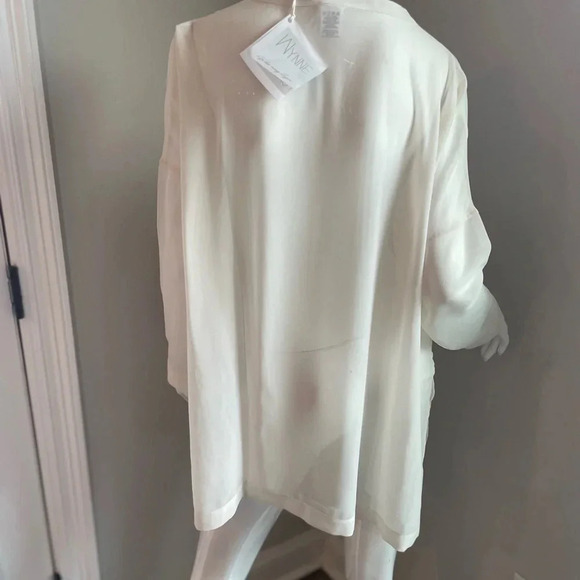 Marla Wynne Layers Off White/Ivory Button up Dolman Sleeve Blouse size M… - Picture 7 of 11